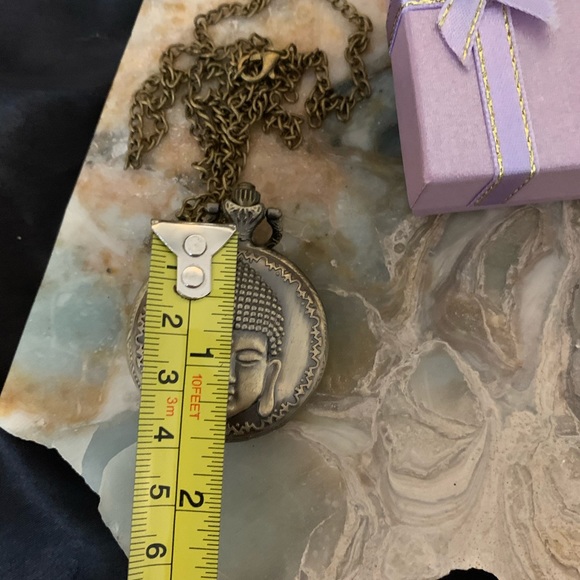 NIB Buddha Locket Pocket Watch Necklace - Picture 4 of 5